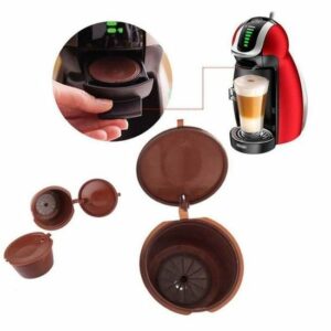 10 Capsules de Café Rechargeables DOLCE GUSTO - Filtres Réutilisables en Plastique avec Brosse Incluse