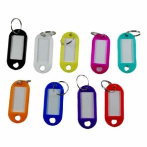 10 Porte-Clés Étiquettes Colorées pour Voyage - Idéal pour Bagages et Valises avec Anneau Métal