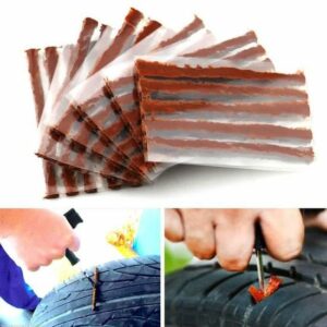 100 Mèches Longues de 10 cm Marron pour Réparation de Pneu - Kit Pratique et Efficace
