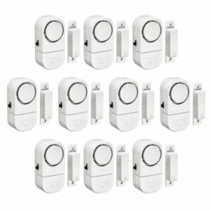 Alarme de sécurité sans fil - Protection anti-cambriolage pour portes et fenêtres - Capteur magnétique blanc