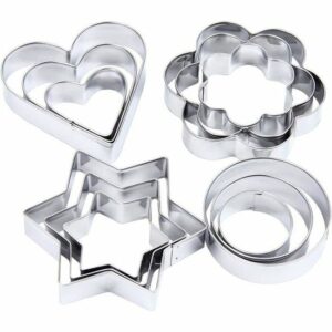 Set de 12 Emportes Pièces en Acier pour Gâteaux et Pâtisseries - Découpe Pâte et Fruits