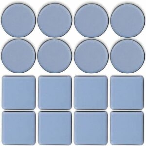 16 Patins en Téflon Adhésifs Ronds pour Meubles - Glisseurs Autocollants pour Chaises et Protection de Sol