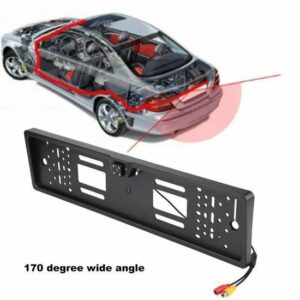 Caméra de Recul Étanche 170° avec Support pour Plaque d'Immatriculation - Vision Nocturne IR