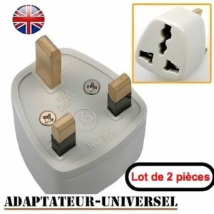Lot de 2 Adaptateurs de Prise  - Europe vers Angleterre - Idéal pour vos Voyages
