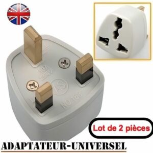 Pack de 2 Adaptateurs de Prises UK - Voyagez en Angleterre sans souci !