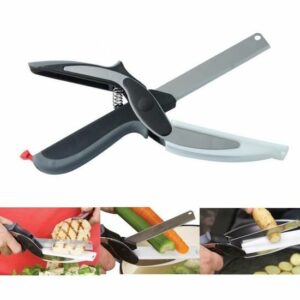 Chopper 2 en 1 : Ciseaux et planche à découper pour fruits et légumes - Ustensile de cuisine intelligent