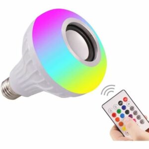 Ampoule LED Bluetooth 12W E27 2 en 1 avec Enceinte Musique RGB - Lampe Intelligente Disco Lumières Colorées