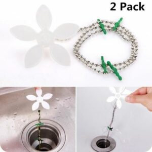 Lot de 2 - Chaîne Évier Anti-Cheveux et Filtre de Salle de Bain : Élimination Efficace des Obstructions
