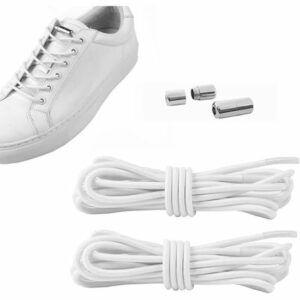2 Paires de Lacets Élastiques Métalliques Autobloquants - Système de Dégagement Rapide pour Sport
