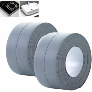 Lot de 2 Joints Douche Adhésifs - Bande Étanche Silicone Résistante à la Moisissure, Facile à Nettoyer