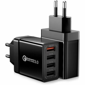 Chargeur Rapide 33W 4-Ports USB - Kit de 2 Adaptateurs Universels pour iPhone et Appareils Multiples