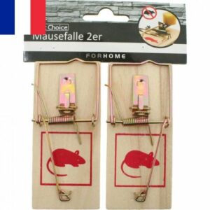 Pack de 2 Pièges à Souris - Tapettes Efficaces 10x4,5cm pour Dératisation et Capture de Rongeurs