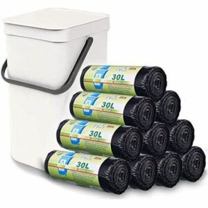 200 Sacs Poubelle 30L avec Cordon de Serrage - Écologiques et Résistants pour un Élimination Facile
