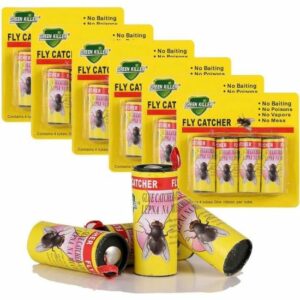 Lot de 24 Rouleaux de Ruban Anti-Mouches Collant - Piège Efficace, Sûr et Non Toxique