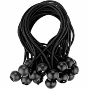 25 Tendeurs Élastiques Noirs avec Boules - Idéals pour Bâches, Tentes et Camping