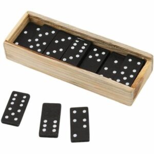 Ensemble de 28 Dominos en Bois - Jeu de Train Mexicain avec Boîte à Couvercle - Idéal pour les Familles !