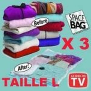 Pack de 3 housses de rangement sous vide 68x98 cm - Gain de place et protection optimale !