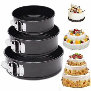 Set de 3 Moules à Gâteau Ronds Antiadhésifs - Idéal pour Pièces Montées en 3 Étages