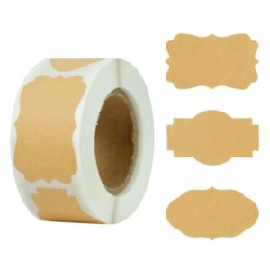 300 Étiquettes Autocollantes Kraft Vides - Parfaites pour Pâtisserie, Mariages et Décorations de Fête