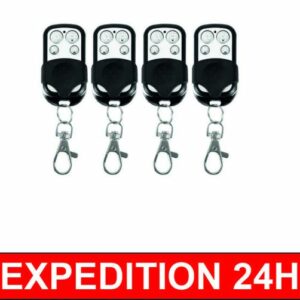 Set de 4 Télécommandes Sans Fil Universelles 433 MHz - Idéales pour Garage et Voiture
