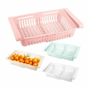 Organisateur de Tiroir Empilable - Set de 4 Pièces en Plastique pour Réfrigérateur - Gain de Place