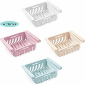 Organisateur de Réfrigérateur : 4 Tiroirs Rétractables pour un Rangement Pratique et Efficace