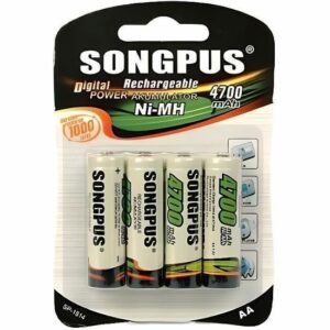 4 Piles Rechargeables AA 4700 mAh Ni-MH - Autonomie Longue Durée, Écologiques et Performantes