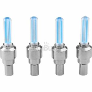 4 Bouchons de Valve LED Bleu Lumineux pour Vélo, Moto, Voiture et Scooter - Éclairez votre trajet !