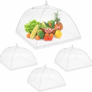 Lot de 4 Cloche Alimentaire Pop-up - Housses en Maille Anti-Mouches pour Protéger vos Plats