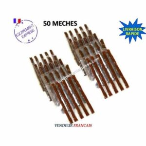 50 Mèches Pré-Encollées pour Réparation de Pneus Tubeless - Solution Rapide et Efficace