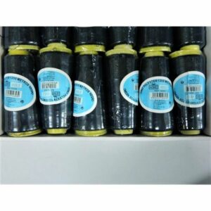 Pack de 6 bobines de fil noir 1200m pour couture professionnelle - Idéal pour revendeurs