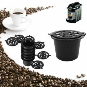 Capsules Nespresso Rechargeables - Set de 6 avec Cuillère et Brossette de Nettoyage Inclus