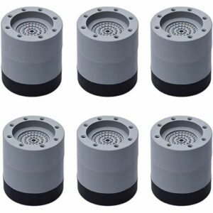 Lot de 6 Patins Antivibration pour Lave-Linge - Coussinets Antidérapants en PVC et PP - Gris