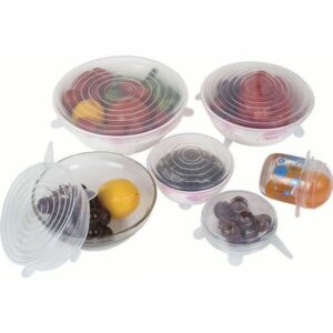Ensemble de 6 Couvercles en Silicone pour Fruits - Conservation Fraîcheur, Lavables en Lave-Vaisselle et Micro-ondes