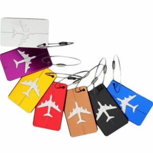 Porte-étiquettes de bagages en métal QIFULL - 7 couleurs - Aluminium léger 7,5x4,4cm - Idéal pour vos voyages !