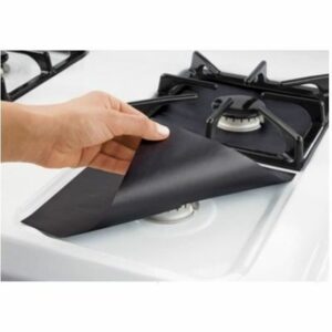 Set de 8 Plaques de Protection Réutilisables pour Cuisinière à Gaz - Écran de Cuisson Noir Universel