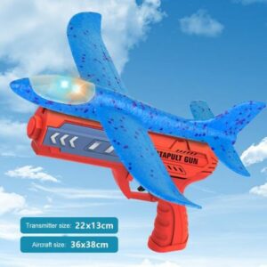 Avion Catapulte LED : Jouet Lumineux avec Lanceur pour Enfants - Modèle en Mousse à Lancer