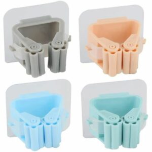 Set de 4 Crochets MuraL Auto-Adhésifs pour Balais - Accroche Pratique Sans Perçage