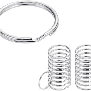 Lot de 20 Anneaux Porte-Clés en Acier à Ressort Plat - 25 mm, Pratiques et Résistants