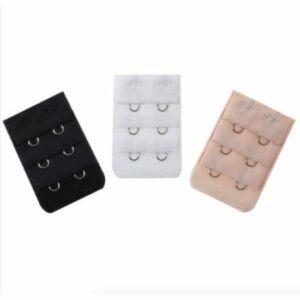 Set de 3 Rallonges de Soutien-Gorge 2 Crochets - Beige, Noir, Blanc pour un Confort Optimal