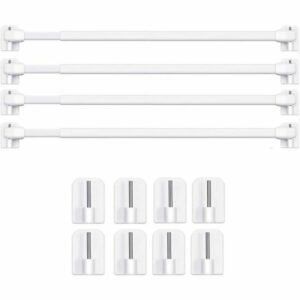 set de 4 Barres de rideaux 40-65cm extensibles Tringle à rideau sans perçage pour fenêtres PVC - Set de 4 pièces 40-60 cm