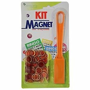 Bâton Magnétique + 100 Pions Transparents Orange - Idéal pour Bingo et Loto !
