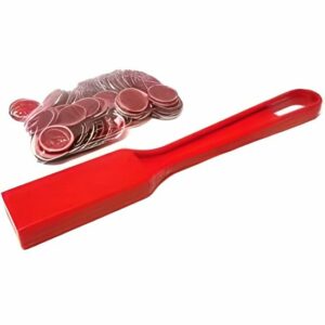 Bâton Magnétique avec 100 Pions Transparents Rouges - Idéal pour Bingo et Loto