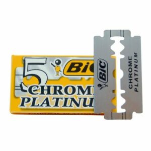 Lames de rasoir BIC Chrome Platinum - Boîte de 5 - Double tranchant pour un rasage parfait
