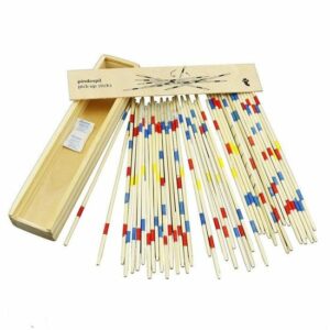 Jeu de Stratégie Mikado - Bâtons de Bois 17,5 cm pour Amusement en Famille