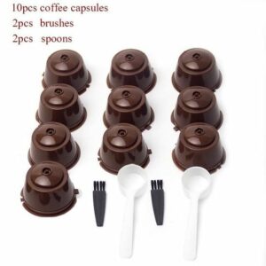 10 Capsules Réutilisables Dolce Gusto - Filtres à Café Rechargeables en Brun pour un Meilleur Goût