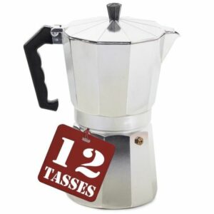 Cafetière Moka Express en Aluminium Argenté 600 ml - Préparez un Café Authentique chez Vous!