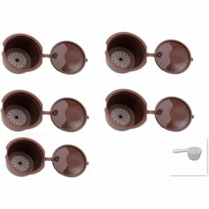 Capsules Réutilisables 5 en 1 pour Expresso Dolce Gusto - Tasse avec Cuillère Incluse