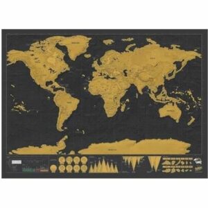 Carte du Monde à Gratter Noir - Luckies 82,5 x 59,4 cm - Décoration Unique pour Voyageurs - Mixte