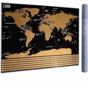Carte du Monde à Gratter XXL avec Drapeaux - Poster Grand Format 82x59 cm, Cadeau Parfait pour les Voyageurs !